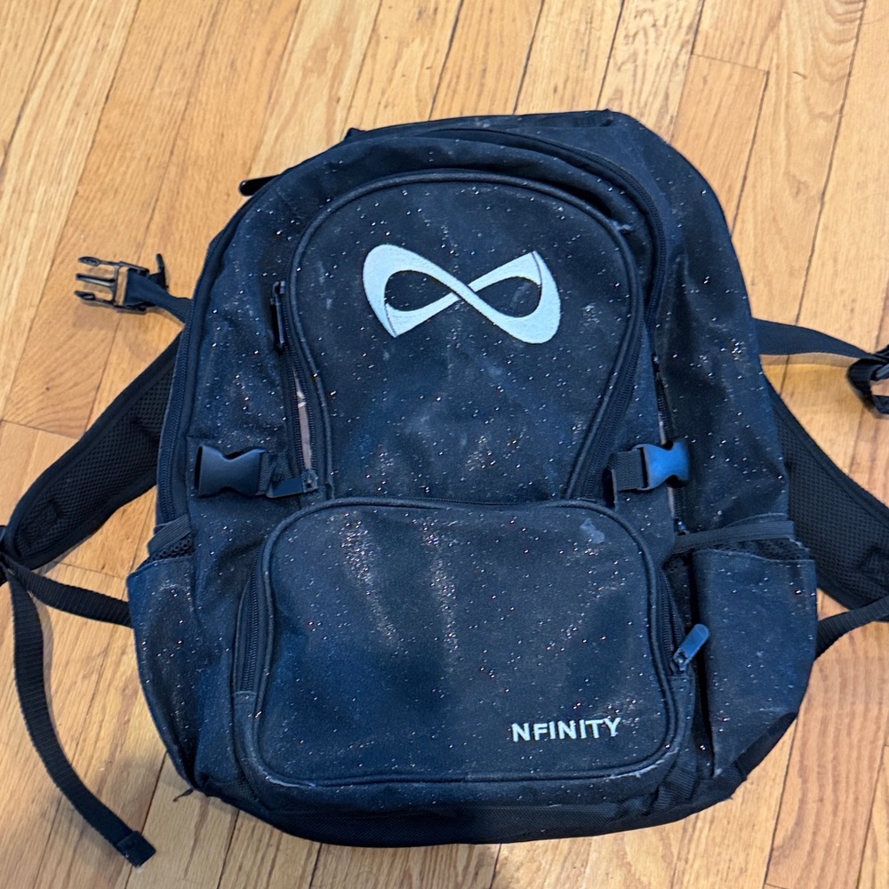 Nfinity Black Glitter Cheer Backpack
